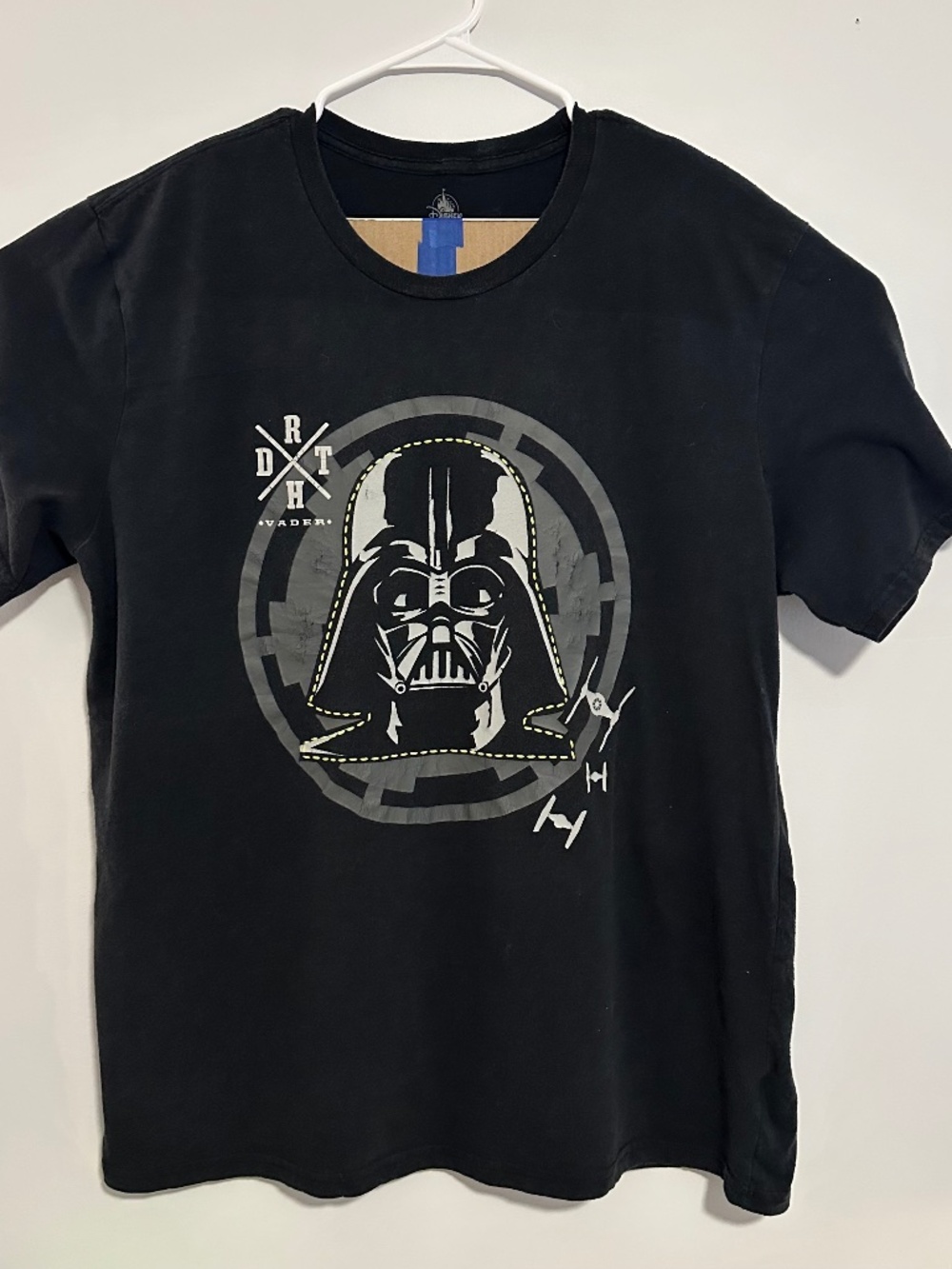 Star Wars Darth Vader Graphic Print T-Shirt 2XL Black Y2K Movie Short Sleeve